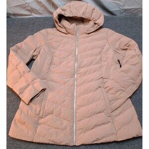 32 Degrees Heat Women Dusty Rose Quilted Hooded Puffer Jacket Sz Large Gorpcore